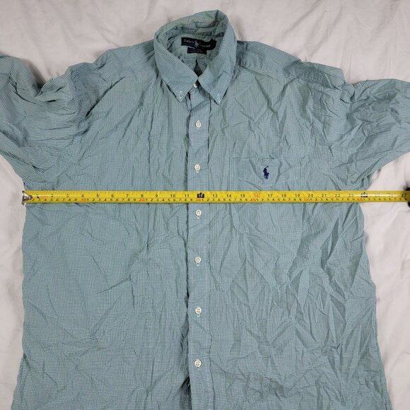 Ralph Lauren Blake Mens Large Green Plaid Button Down Shirt Casual Formal - Picture 7 of 10